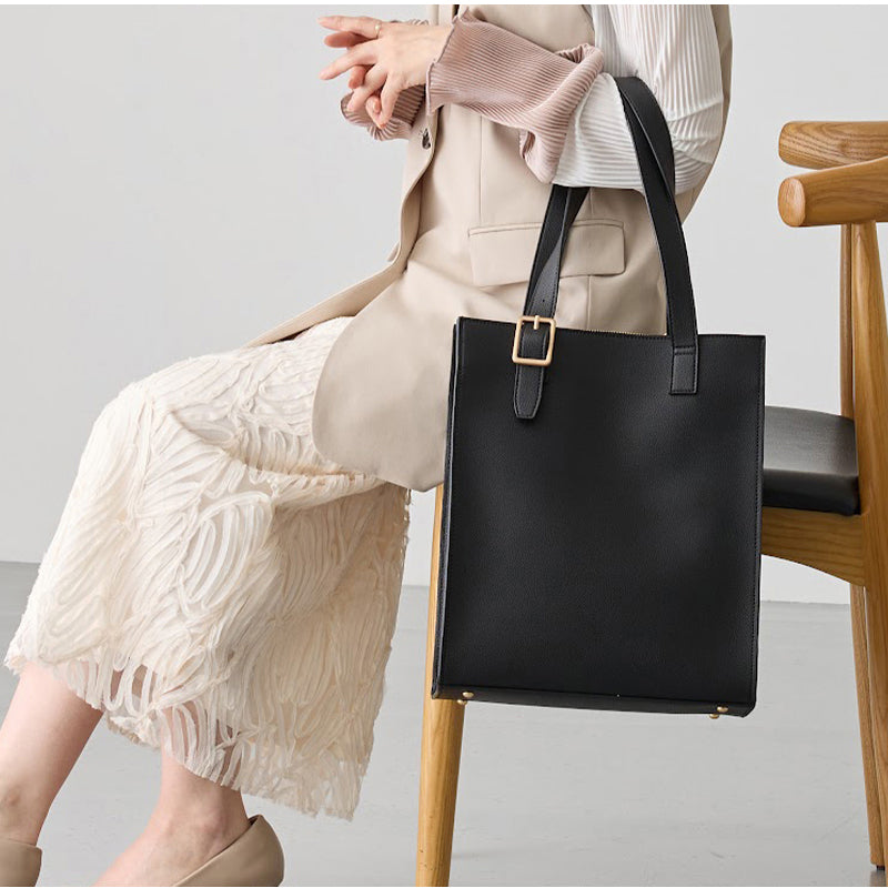 縦型レザートートバッグ