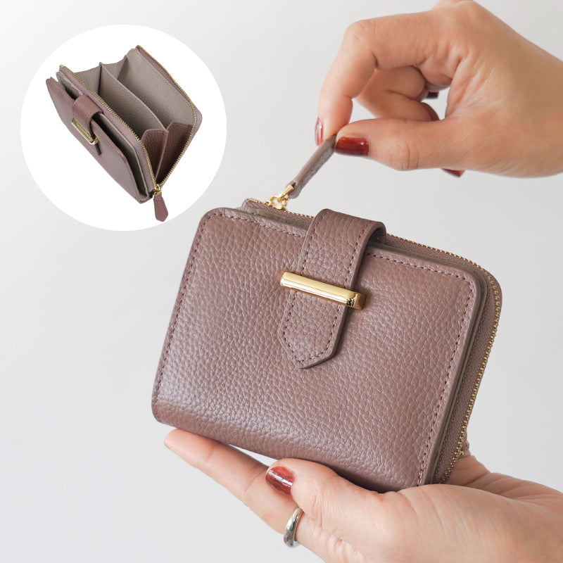 総革バイカラー 二つ折り財布