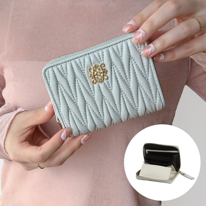 本革じゃばらミニ財布 キルティング