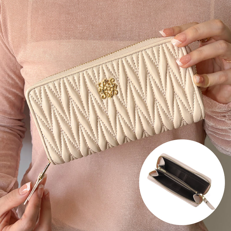 本革小さい長財布 キルティング