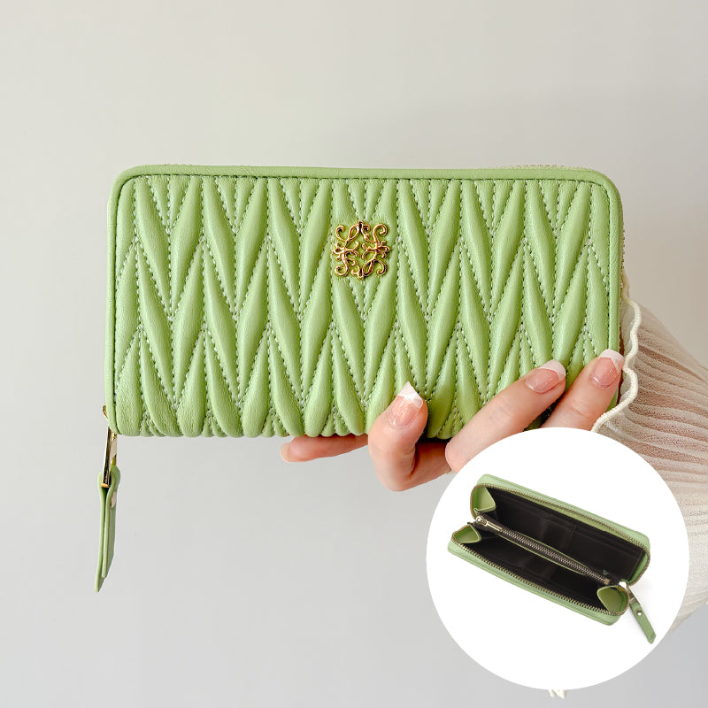 本革小さい長財布 キルティング