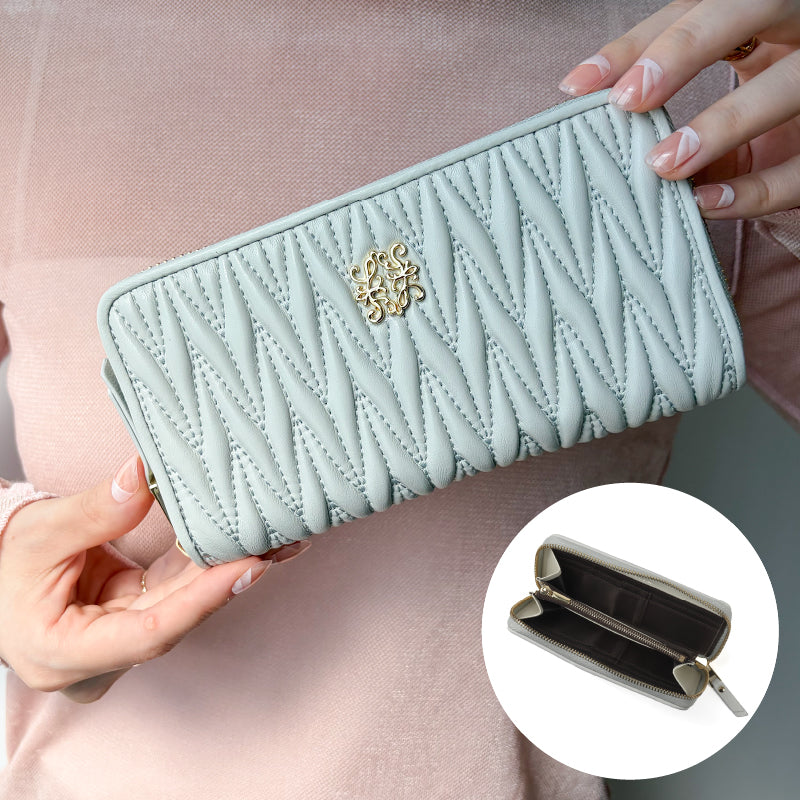 本革小さい長財布 キルティング