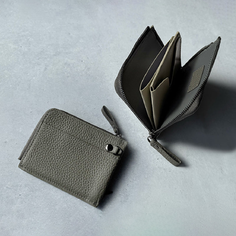 メンズ 本革L字ファスナー 超小型財布