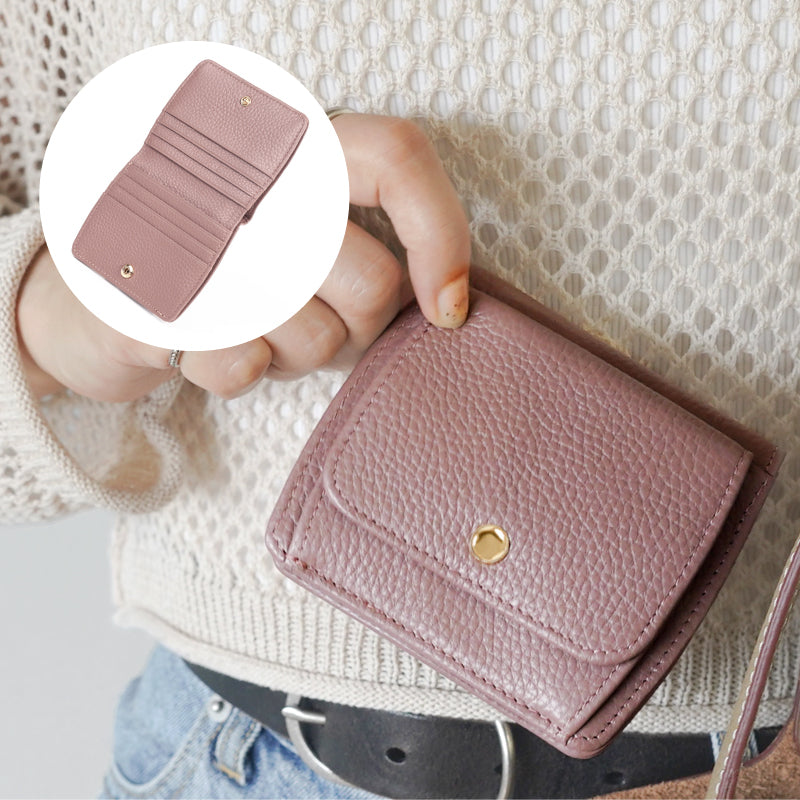 本革 薄型ミニ財布BOX型小銭入れタイプ