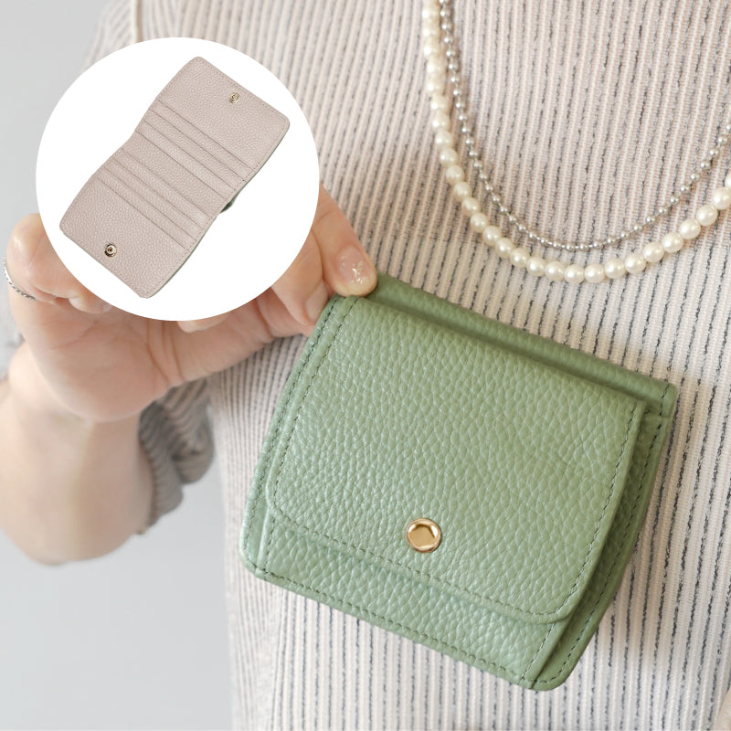 本革 薄型ミニ財布BOX型小銭入れタイプ