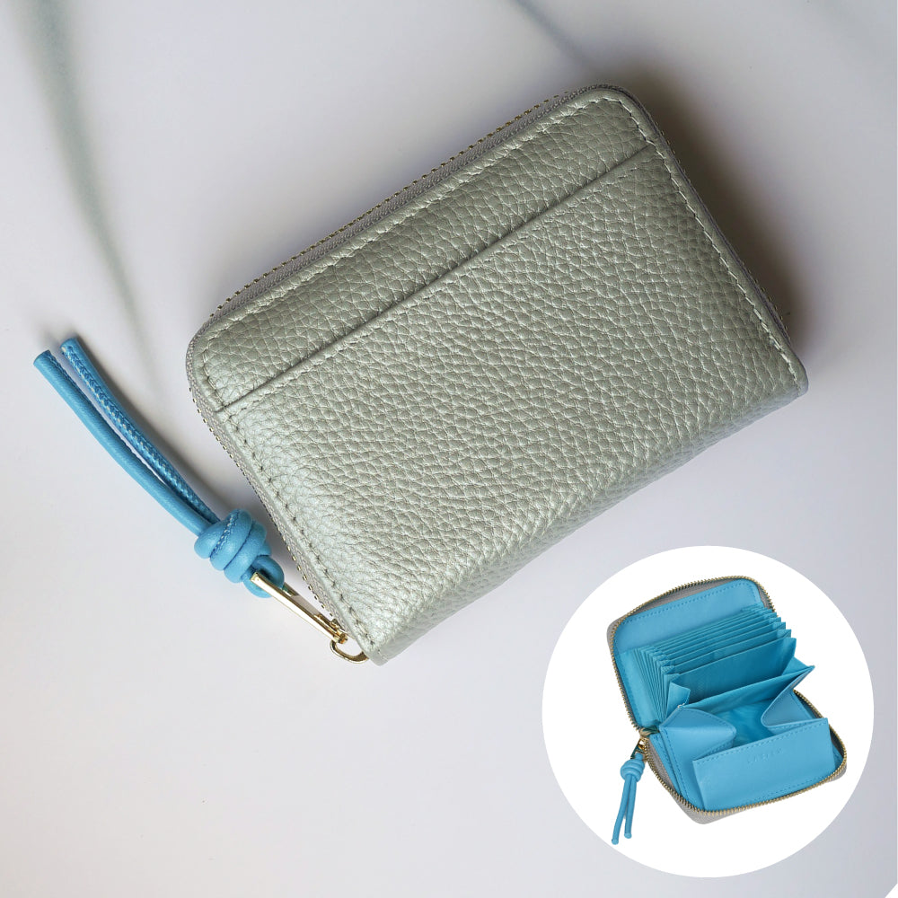 本革お札が折れないじゃばら式ミニ財布