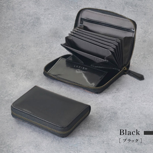 メンズ 高級タンニンなめし牛本革 薄型じゃばらミニ財布