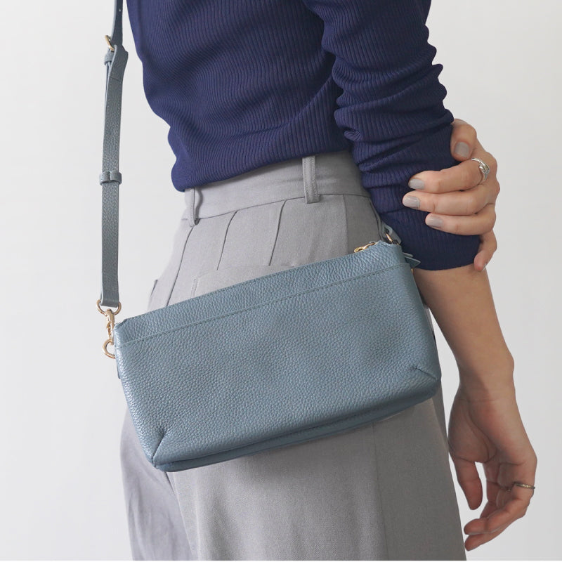 本革バイカラー お財布ポシェット