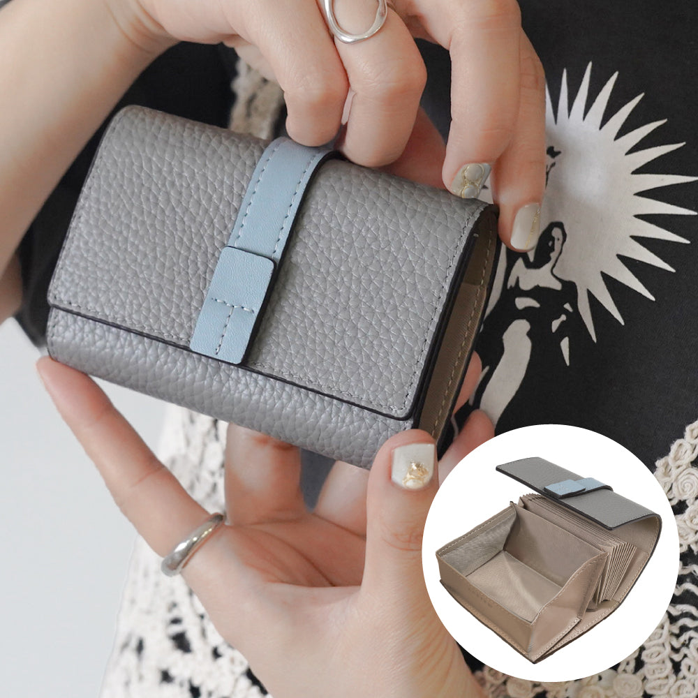 本革 ベルト付きミニ財布