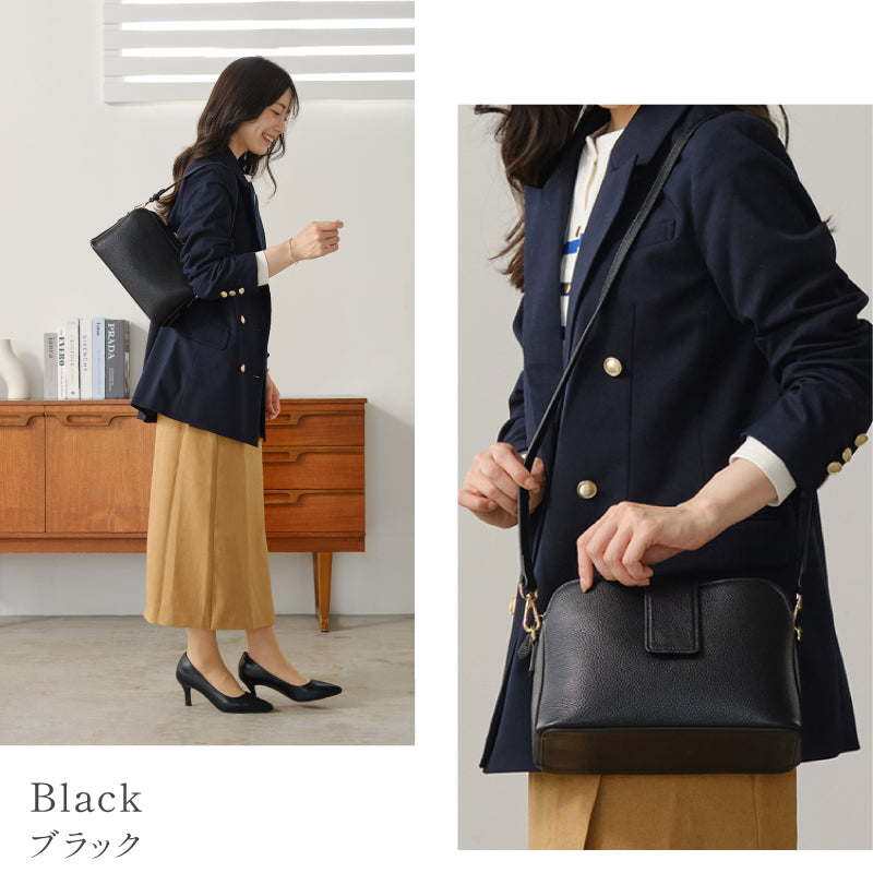 本革 お財布ショルダー 三部屋型