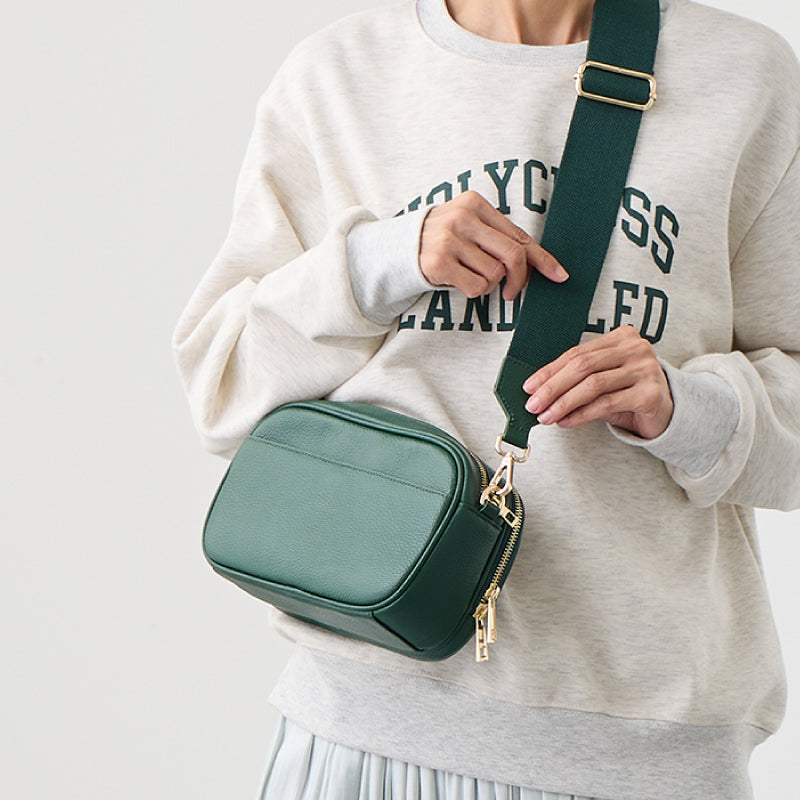 本革 お財布機能付きショルダーバッグ ショルダーベルト2本付き