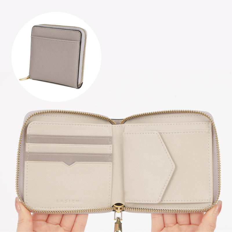 本革ボックス型小銭入れの二つ折りミニ財布