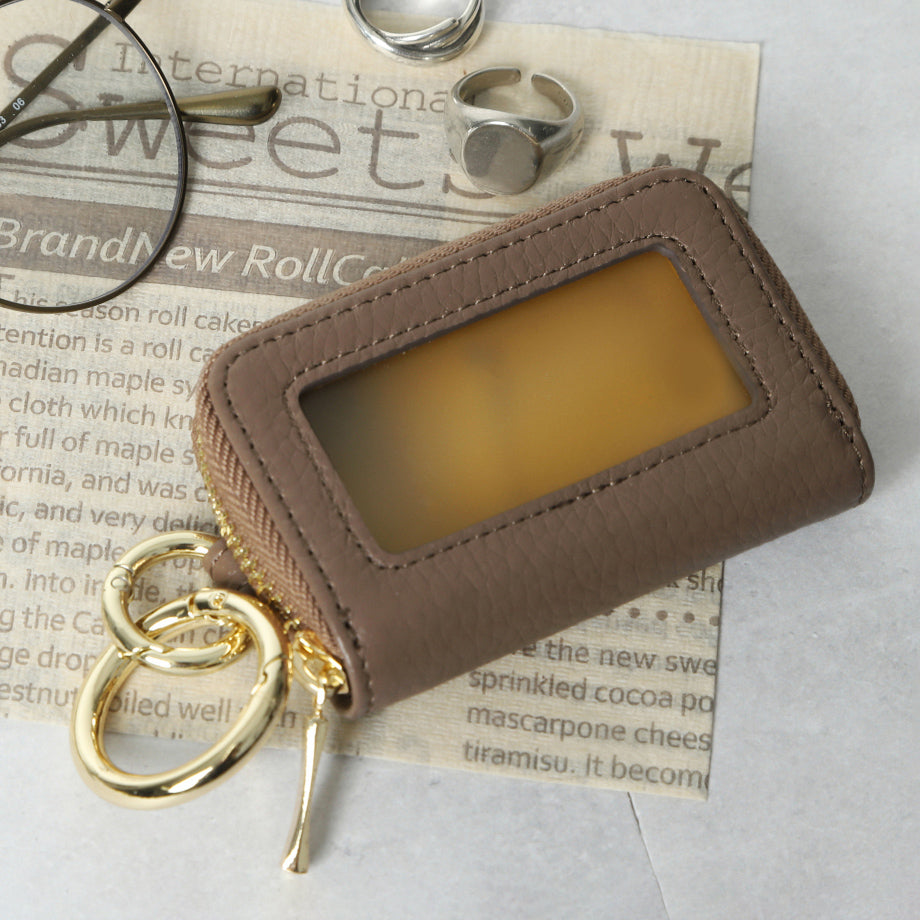 本革バイカラークリア窓付きスマートキーケース(選べる2タイプ)