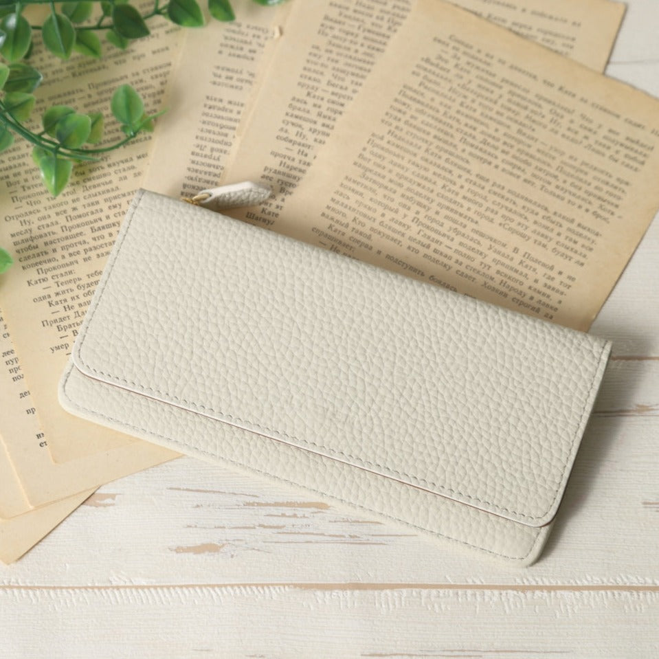 本革バイカラー超薄型かぶせ蓋式長財布