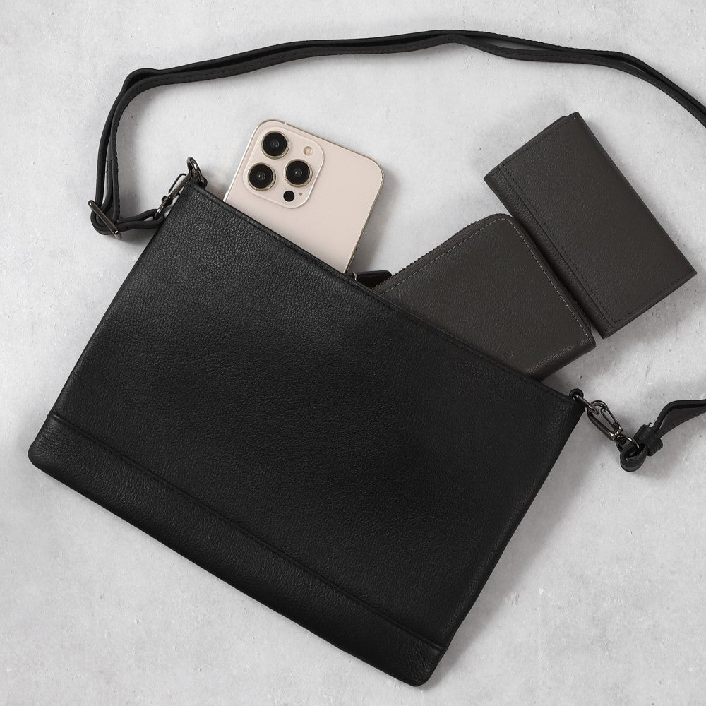 メンズ 本革サコッシュショルダーバッグ