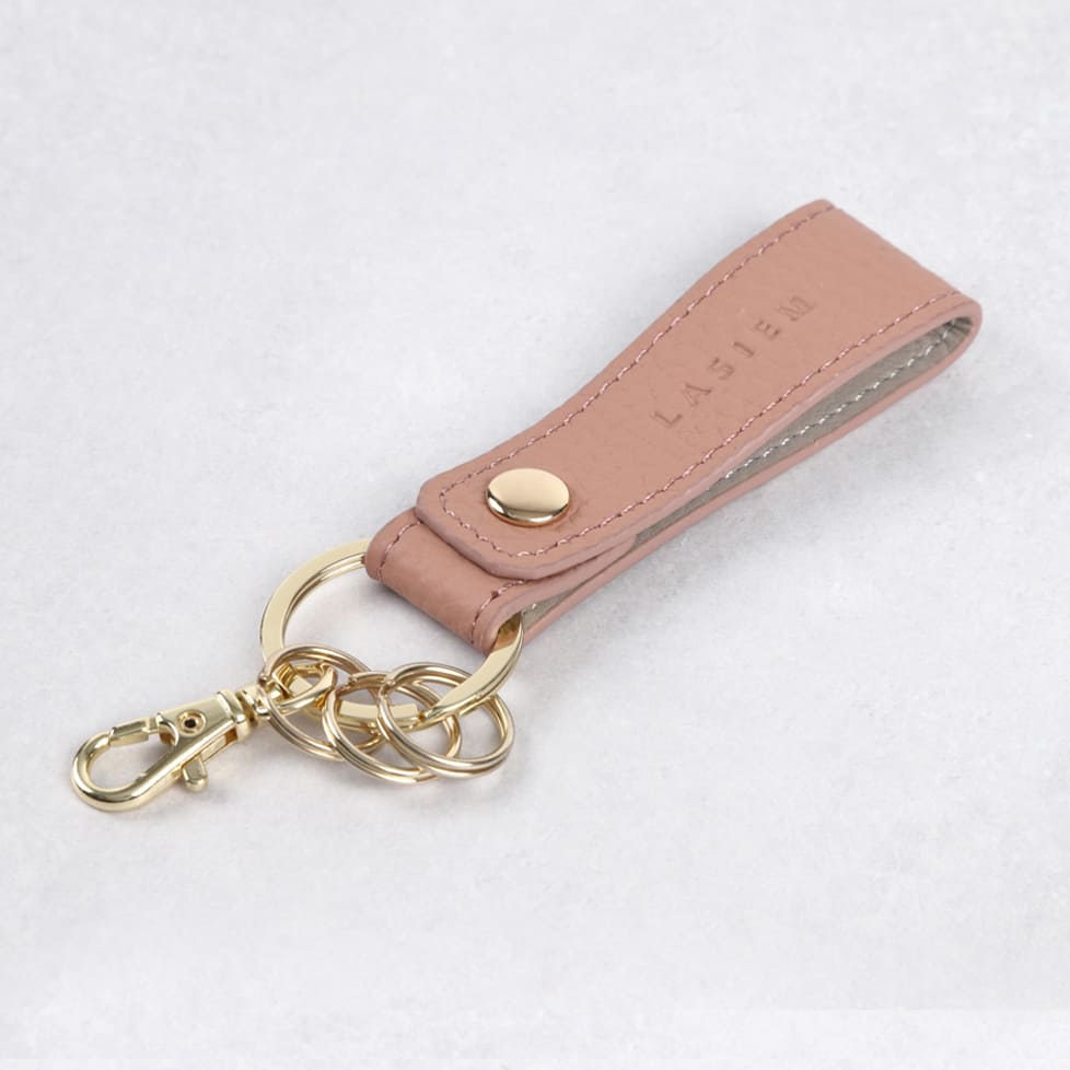 本革バイカラーレザーキーホルダー