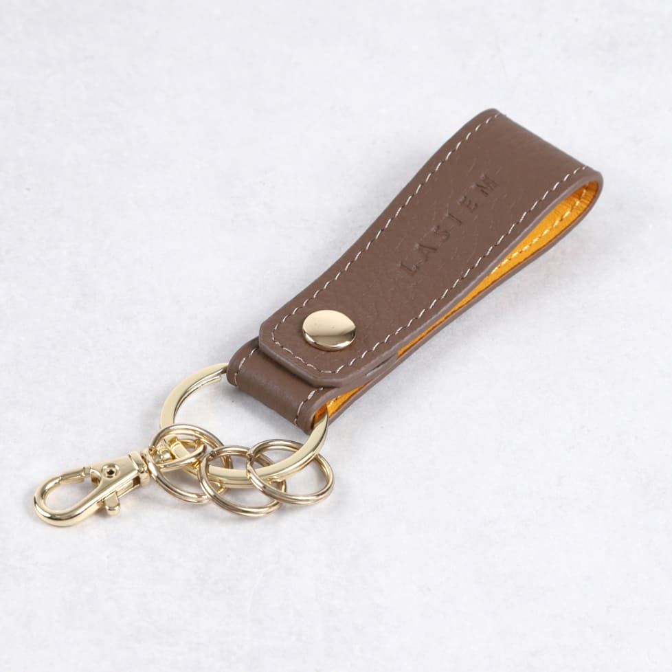 本革バイカラーレザーキーホルダー