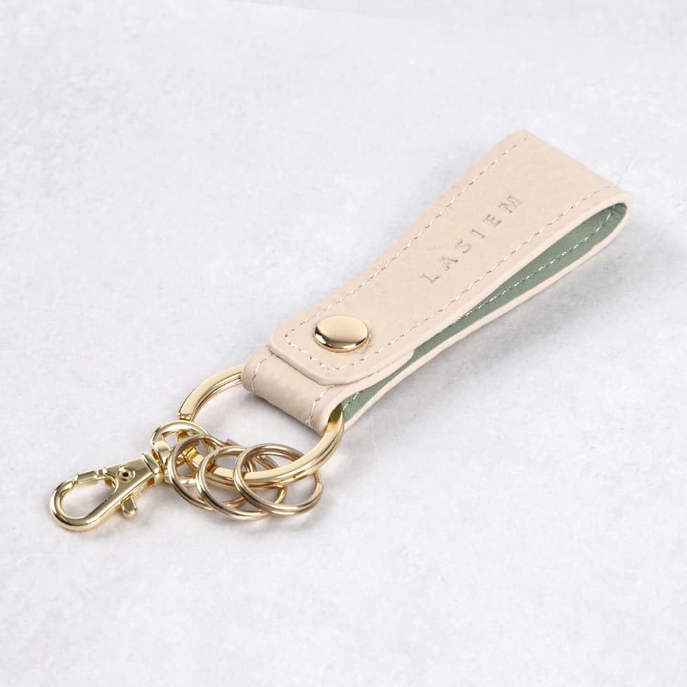 本革バイカラーレザーキーホルダー