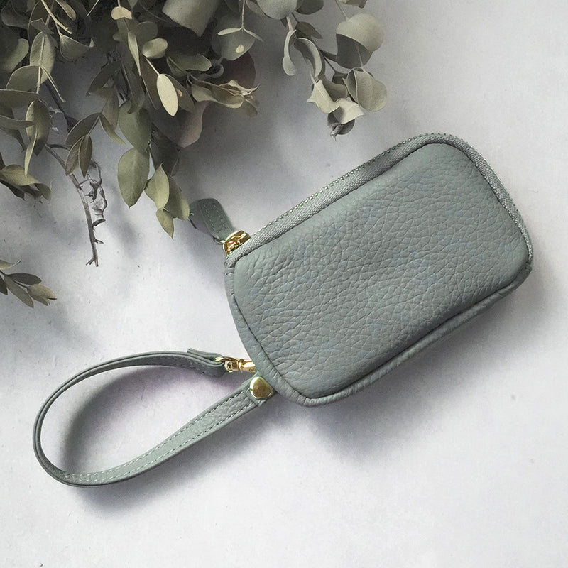 本革バイカラーリール付きパス・コイン・カード・キーケース