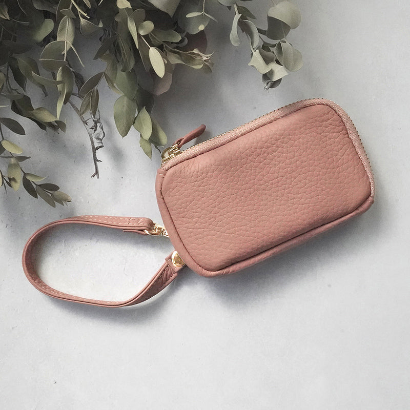 本革バイカラーリール付きパス・コイン・カード・キーケース