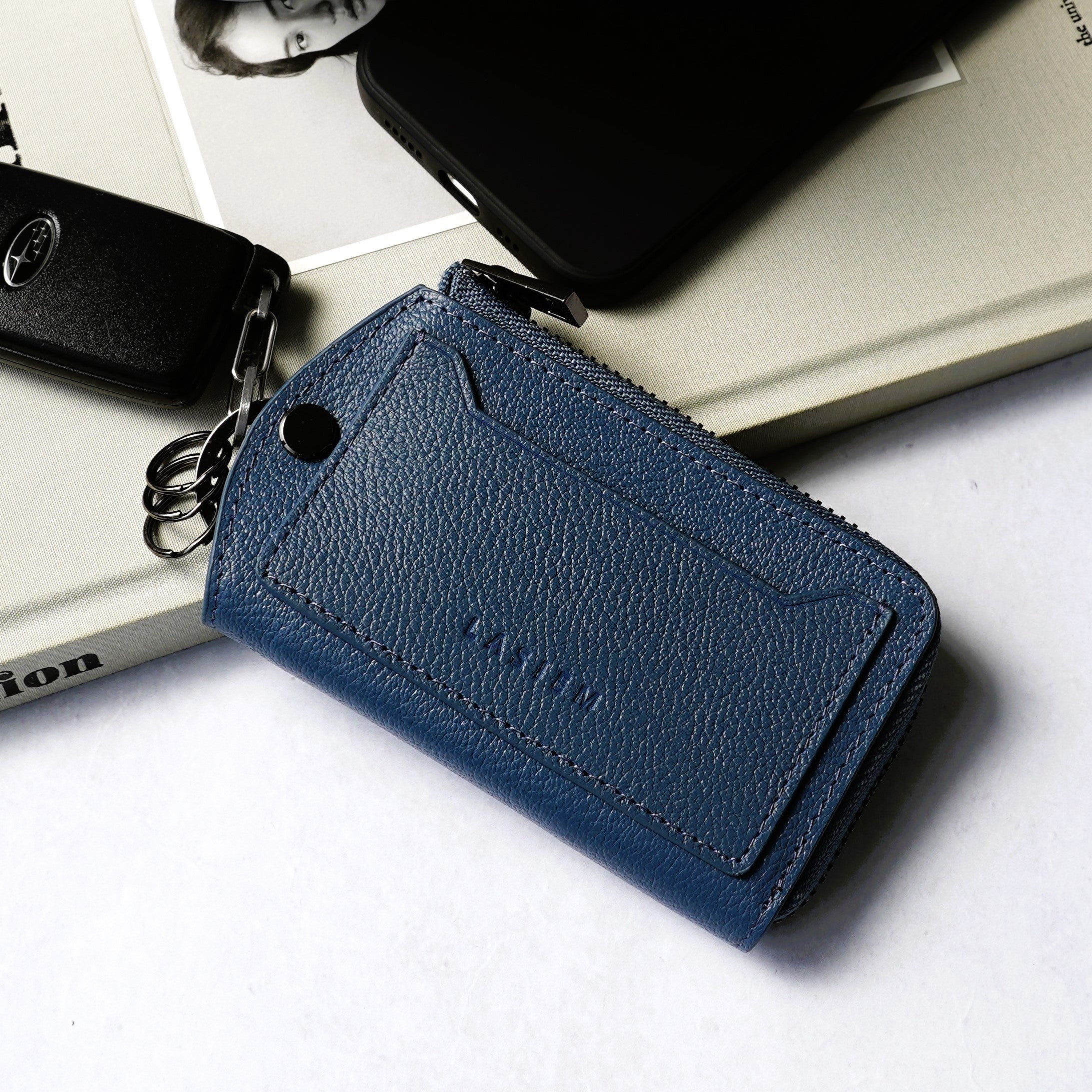 メンズ 本革L字ファスナーキーケース