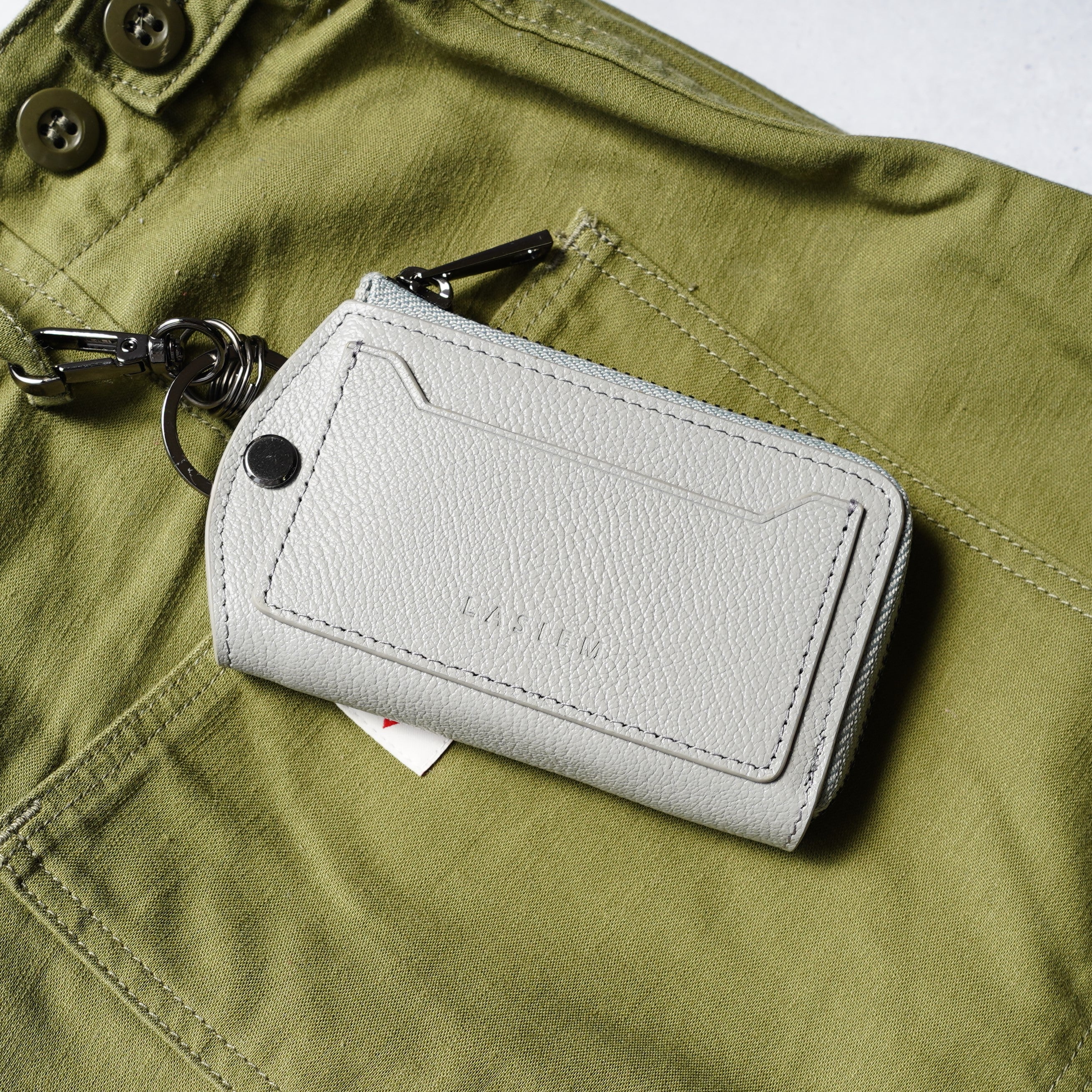 メンズ 本革L字ファスナーキーケース