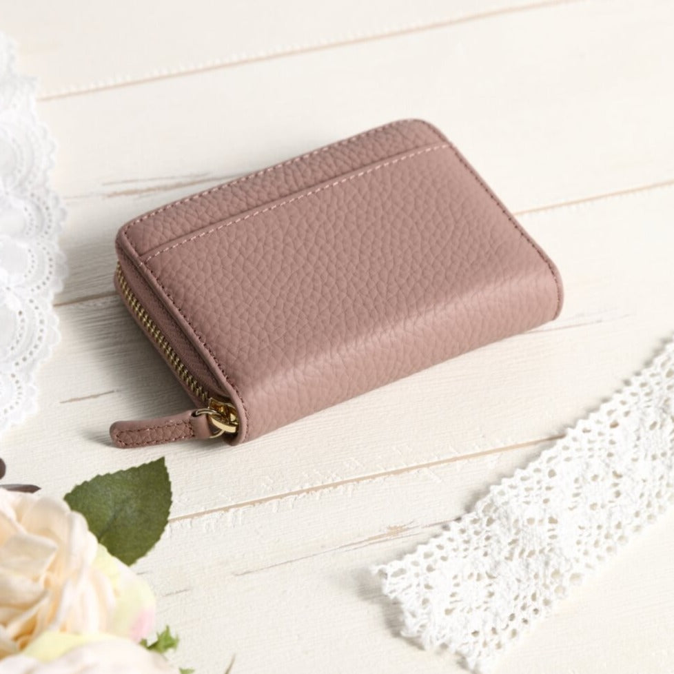 本革お札が折れないコインスルー式ミニ財布