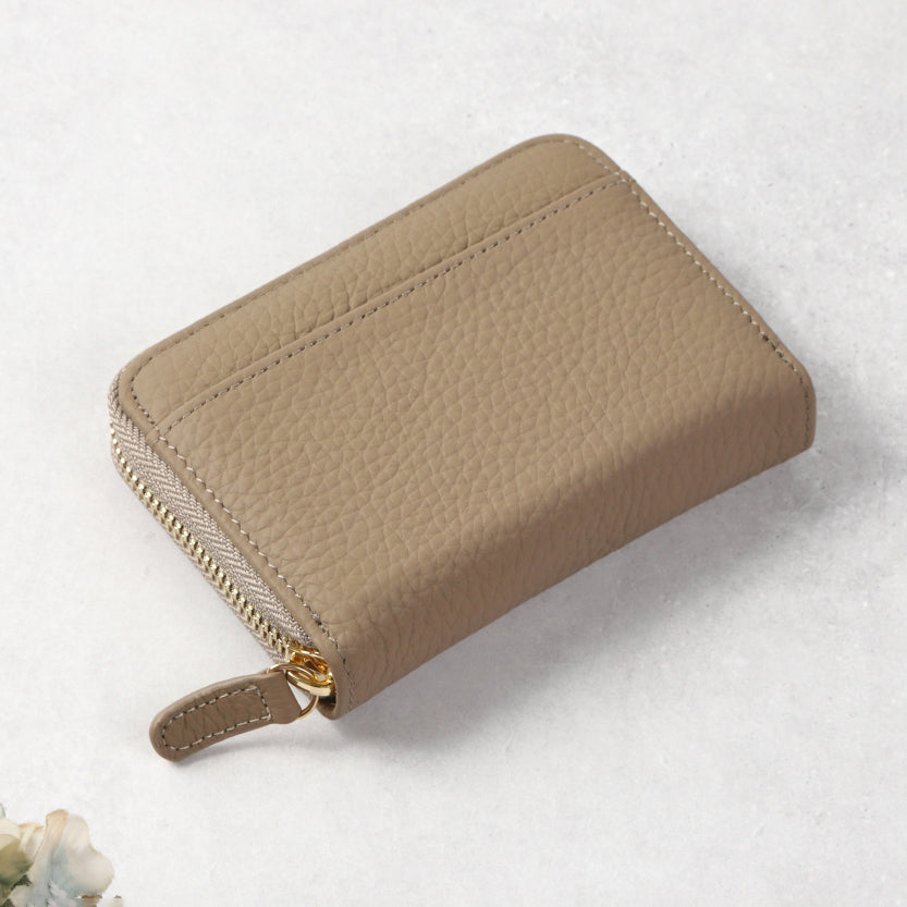 本革お札が折れないコインスルー式ミニ財布