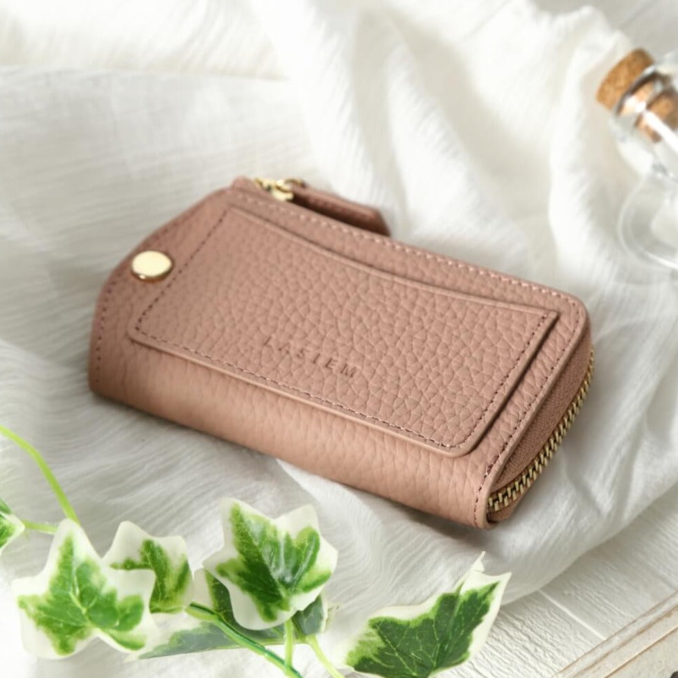 本革L字ファスナーキーケース