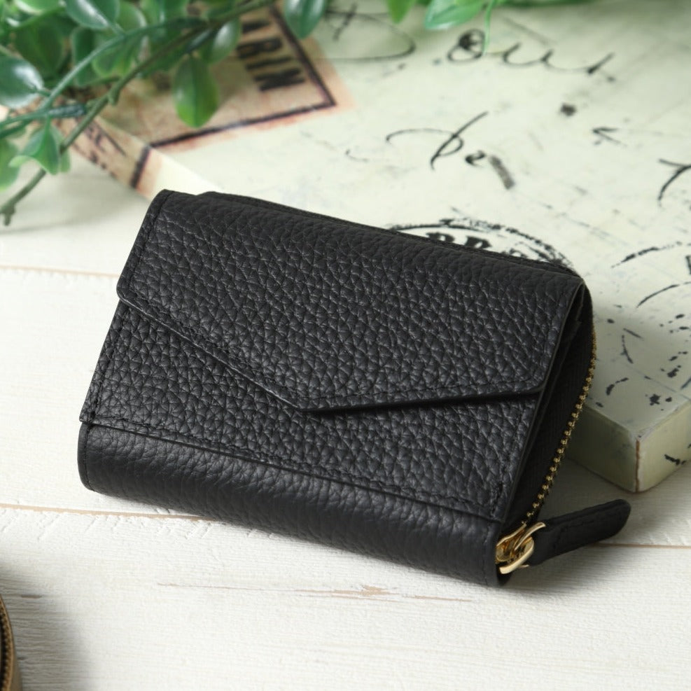 本革小銭入れ付きお札の折れないカードケース