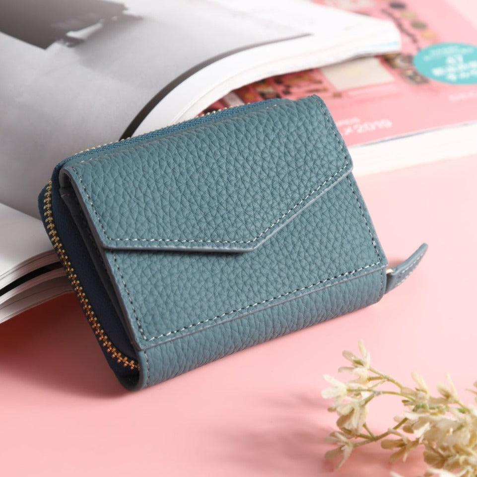 本革小銭入れ付きお札の折れないカードケース