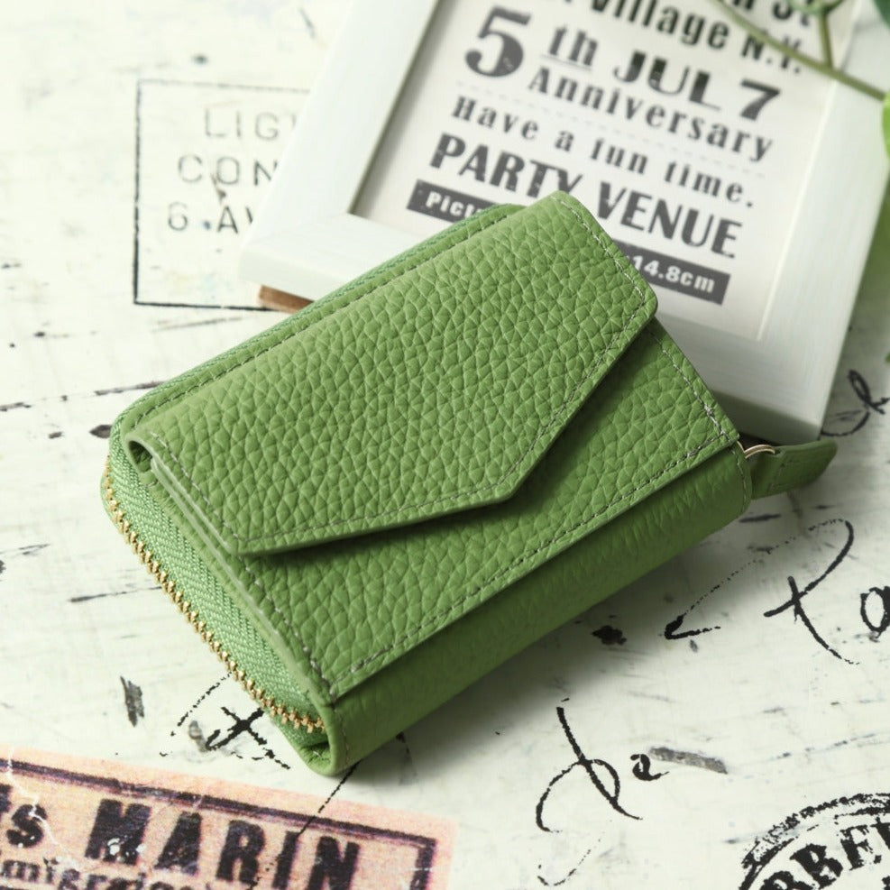 本革小銭入れ付きお札の折れないカードケース