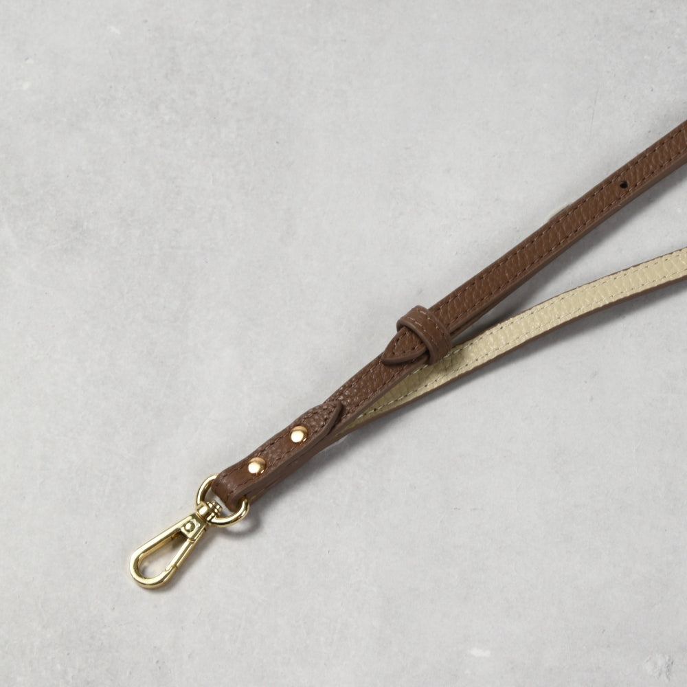 本革バイカラースマホストラップ