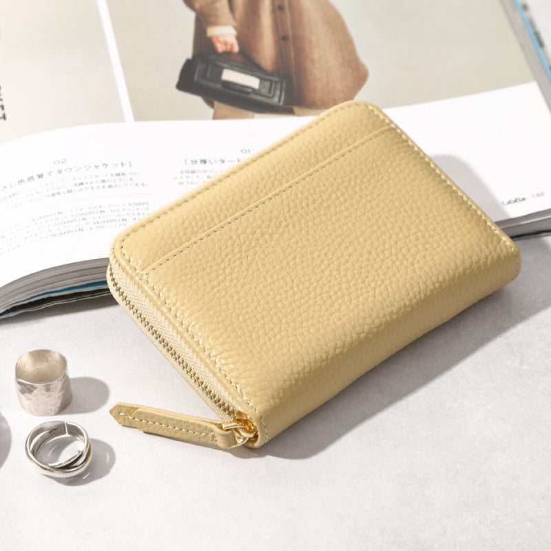 本革バイカラー薄型お札が折れないじゃばら式ミニ財布