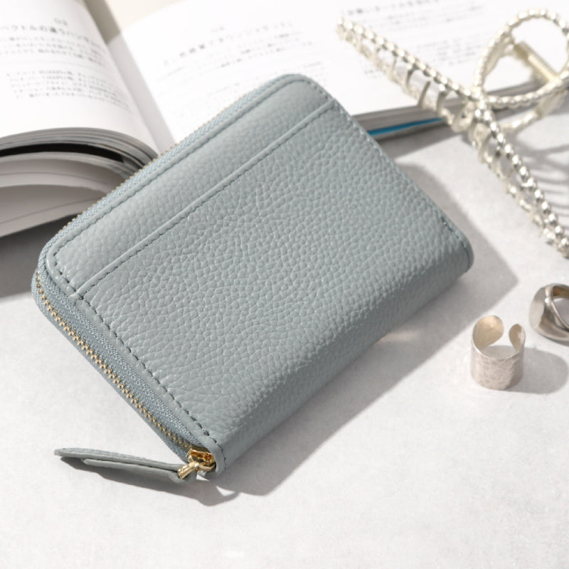 本革バイカラー薄型お札が折れないじゃばら式ミニ財布