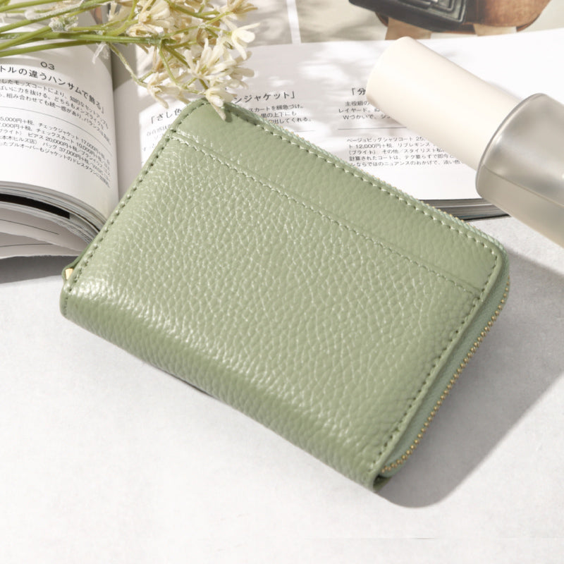 本革バイカラー薄型お札が折れないじゃばら式ミニ財布