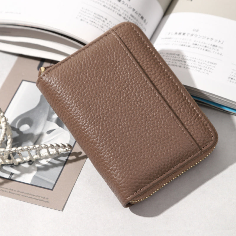 本革バイカラー薄型お札が折れないじゃばら式ミニ財布