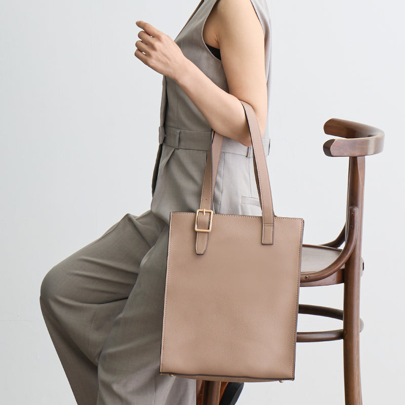 縦型レザートートバッグ