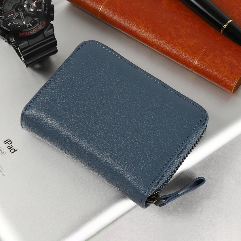 メンズ　本革お札が折れないじゃばら式ミニ財布