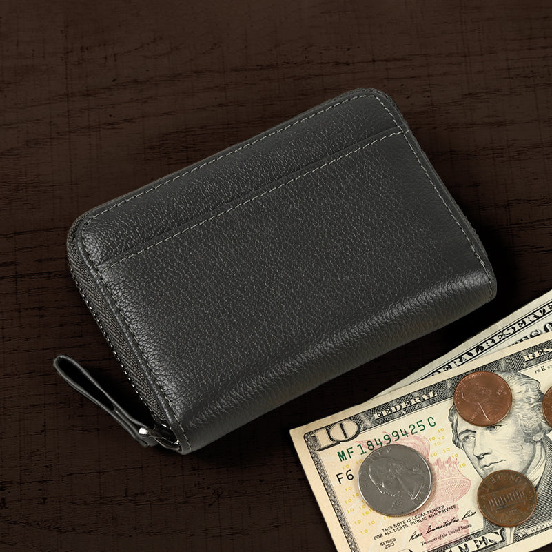 メンズ　本革お札が折れないじゃばら式ミニ財布