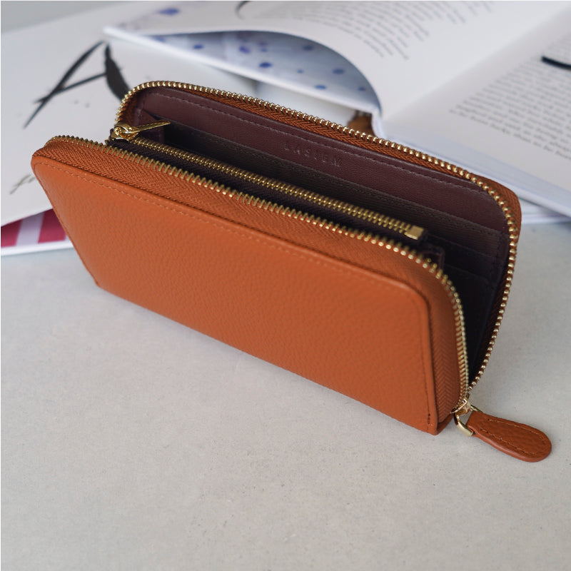 本革　バイカラー極小長財布