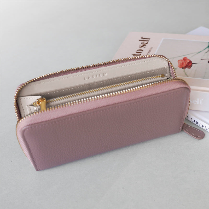 本革　バイカラー極小長財布