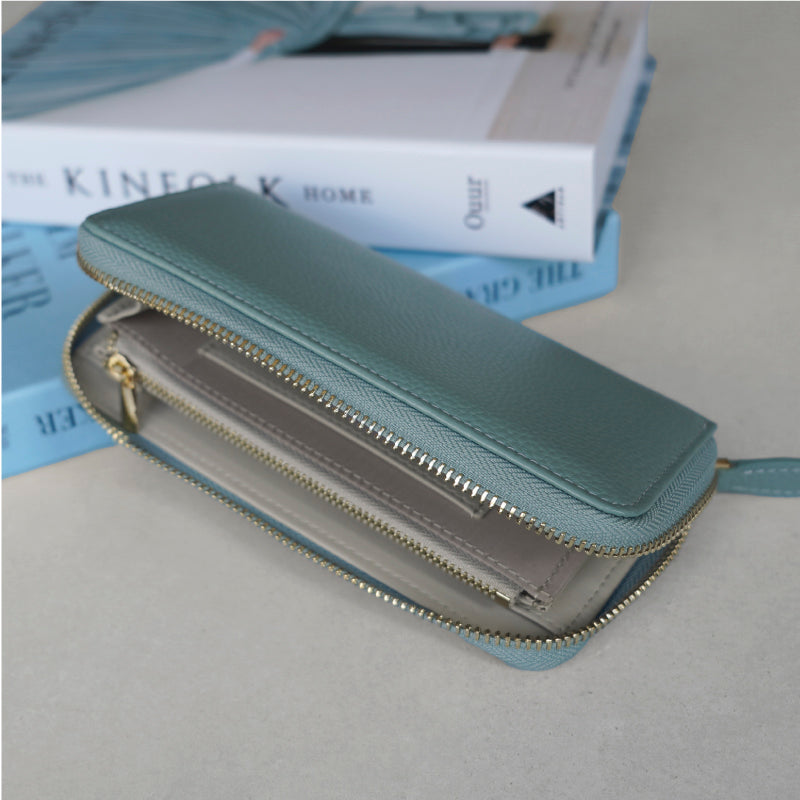 本革　バイカラー極小長財布