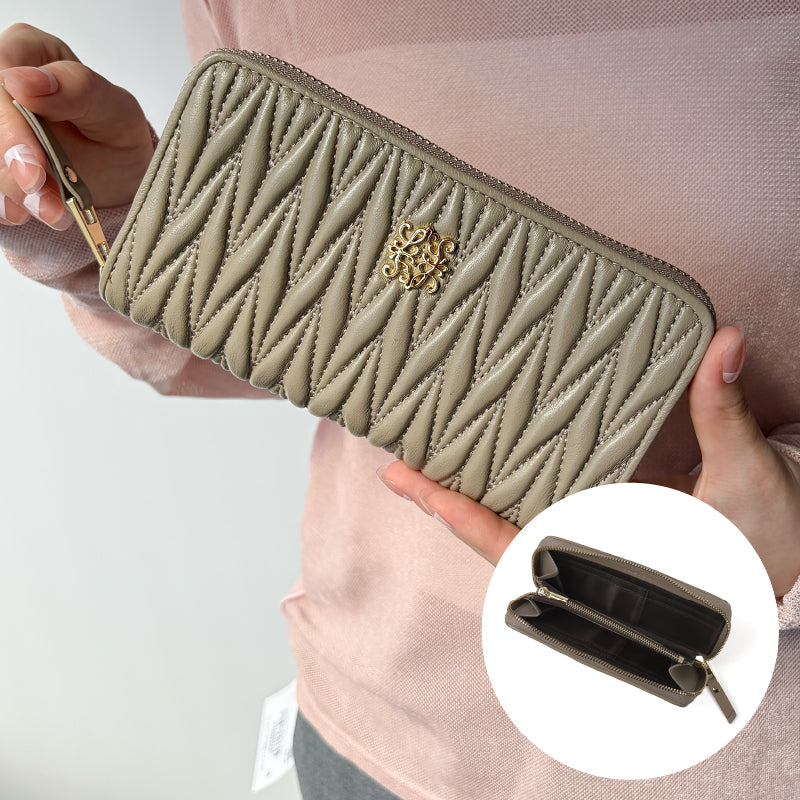 本革小さい長財布 キルティング