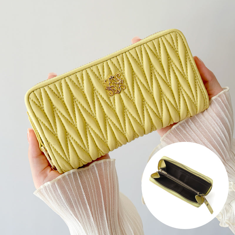 本革小さい長財布 キルティング