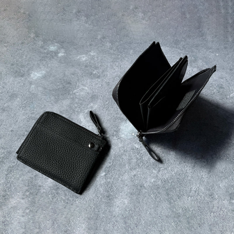 メンズ　本革L字ファスナー 超小型財布