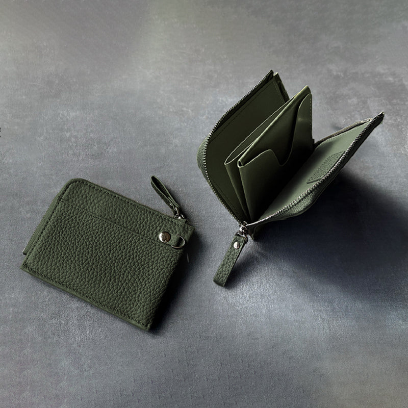 メンズ　本革L字ファスナー 超小型財布