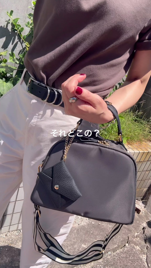 ナイロン×本革 ショルダーバッグ ミニポーチ付き – LASIEM（ラシエム