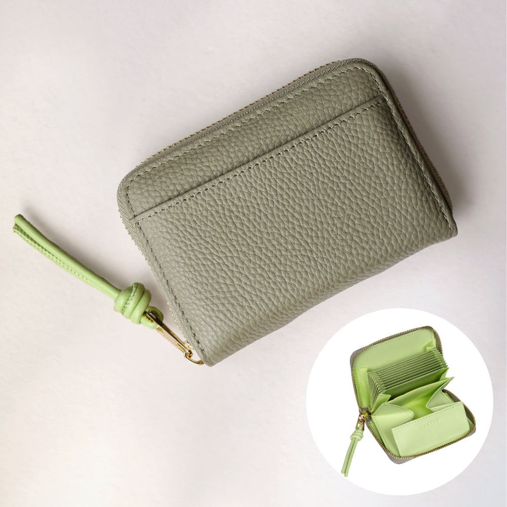 本革お札が折れないじゃばら式ミニ財布