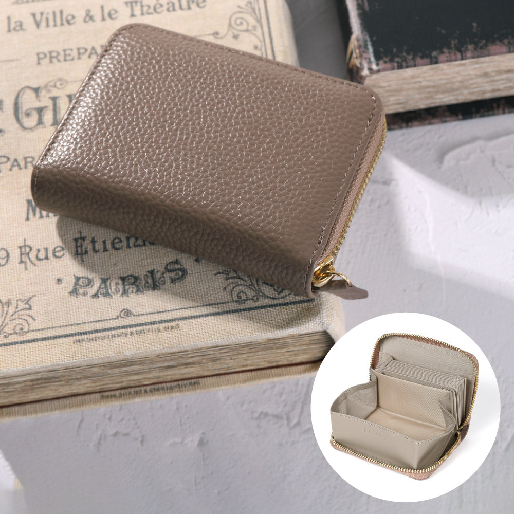 本革お札が折れないじゃばら式ミニ財布